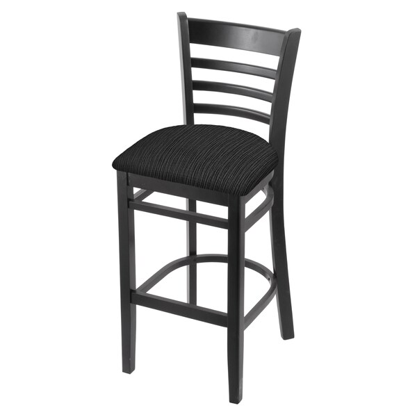 Holland Bar Stool Co 30" Bar Stool, Black Finish, Graph Coal Seat 314030Blk018 - main